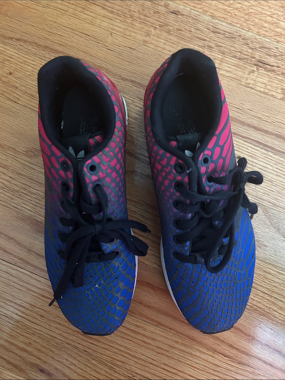adidas Kids Blue-Pink Gradient Mesh Sneakers